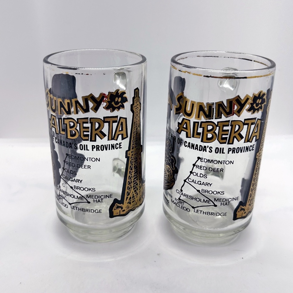 Set of 2 Vintage 1950's Alberta Beer Steins